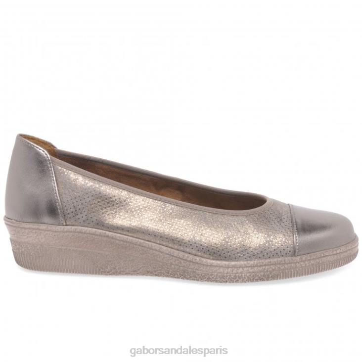 femmes Gabor impression cadre/point escarpins à talons bas avec accents verni pétunia chaussure 4LHL115