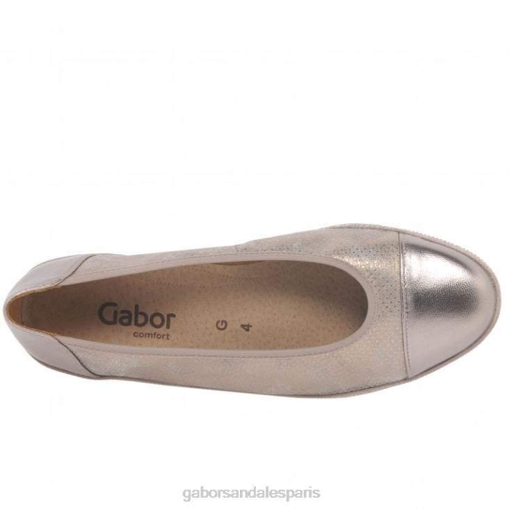 femmes Gabor impression cadre/point escarpins à talons bas avec accents verni pétunia chaussure 4LHL115
