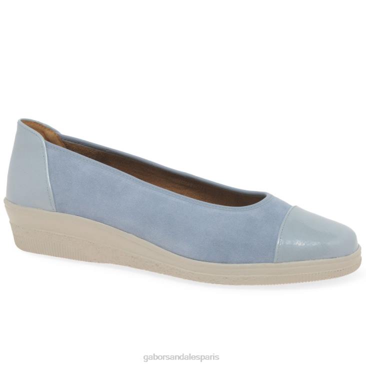 femmes Gabor lagune daim/vernis escarpins à talons bas avec accents verni pétunia chaussure 4LHL118