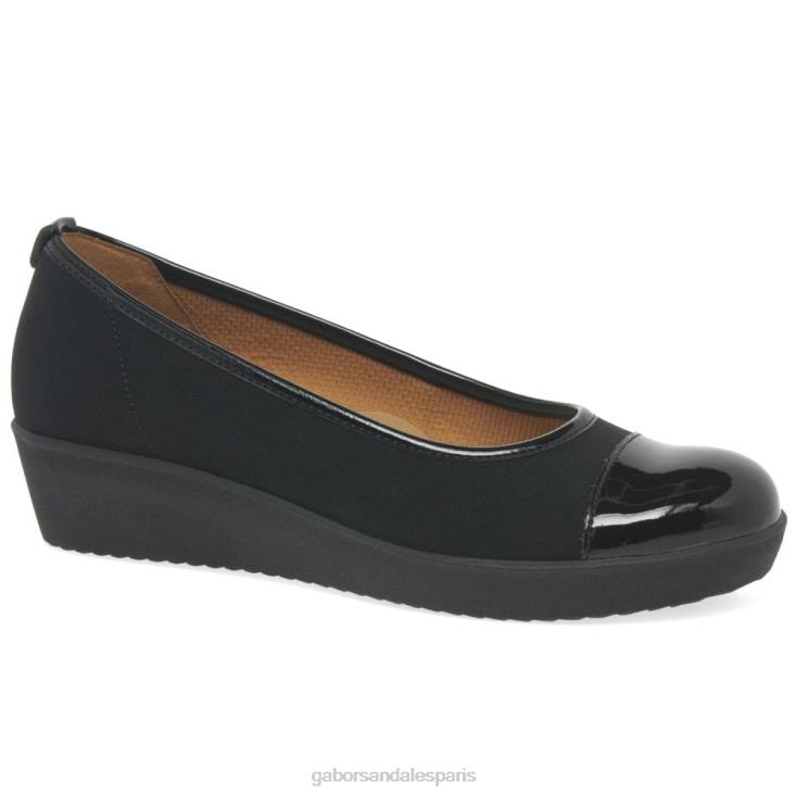 femmes Gabor noir chaussures décontractées orient à coupe large chaussure 4LHL98