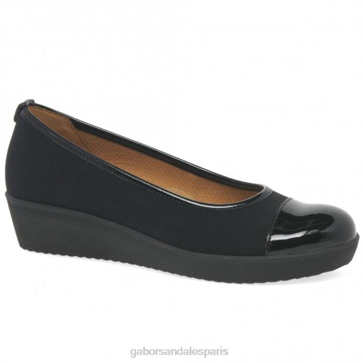 femmes Gabor noir chaussures décontractées orient à coupe large chaussure 4LHL98