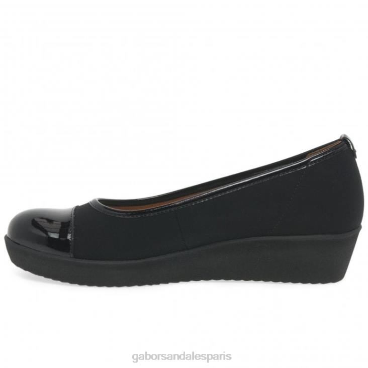 femmes Gabor noir chaussures décontractées orient à coupe large chaussure 4LHL98