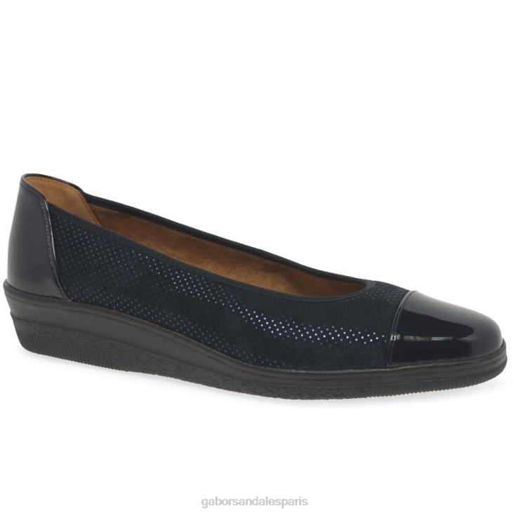 femmes Gabor point océan/brevet escarpins à talons bas avec accents verni pétunia chaussure 4LHL113