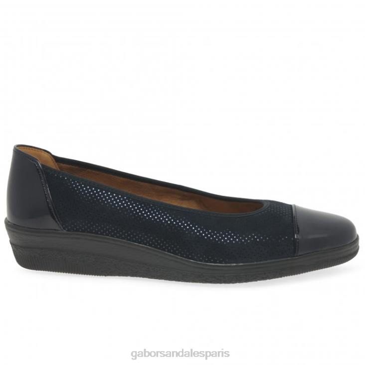 femmes Gabor point océan/brevet escarpins à talons bas avec accents verni pétunia chaussure 4LHL113