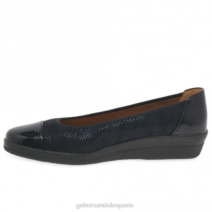 femmes Gabor point océan/brevet escarpins à talons bas avec accents verni pétunia chaussure 4LHL113