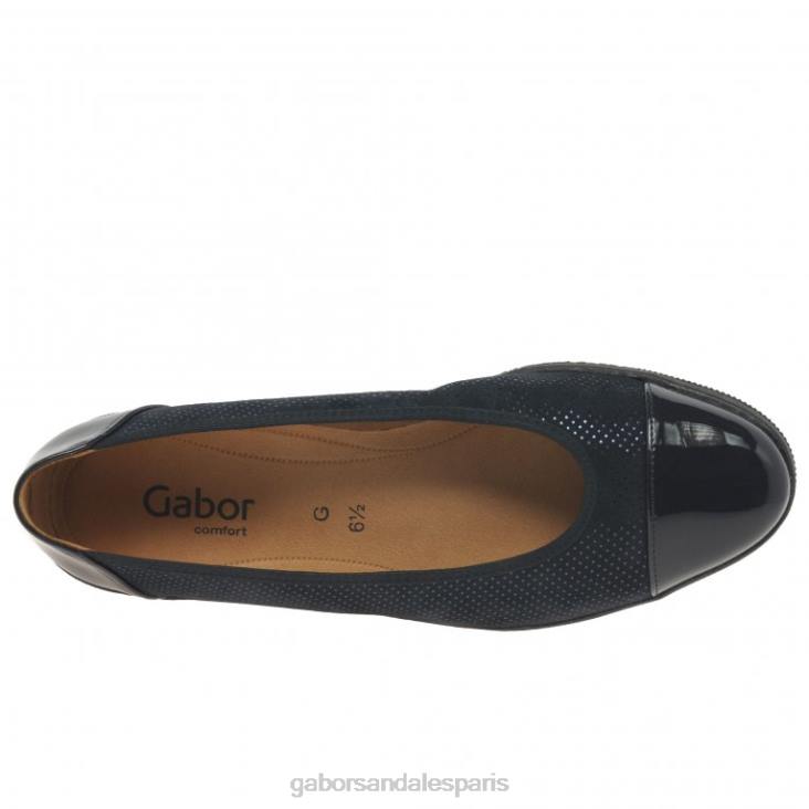 femmes Gabor point océan/brevet escarpins à talons bas avec accents verni pétunia chaussure 4LHL113