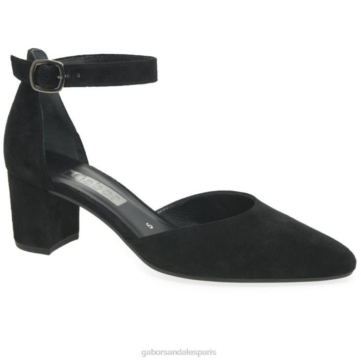 femmes Gabor Suède noir chaussures de gala ouvertes chaussure 4LHL39