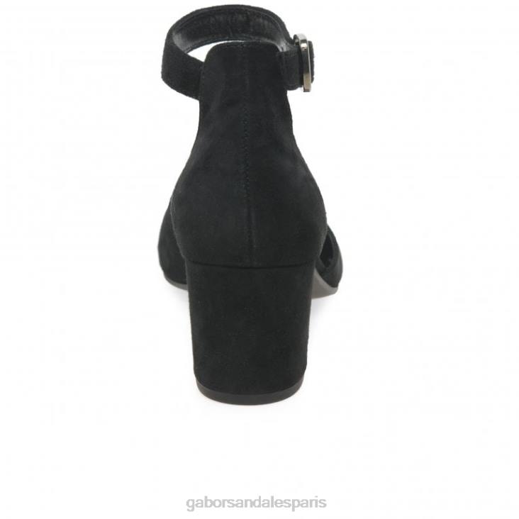 femmes Gabor Suède noir chaussures de gala ouvertes chaussure 4LHL39