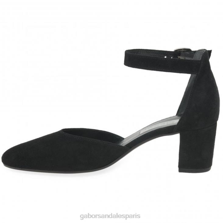 femmes Gabor Suède noir chaussures de gala ouvertes chaussure 4LHL39