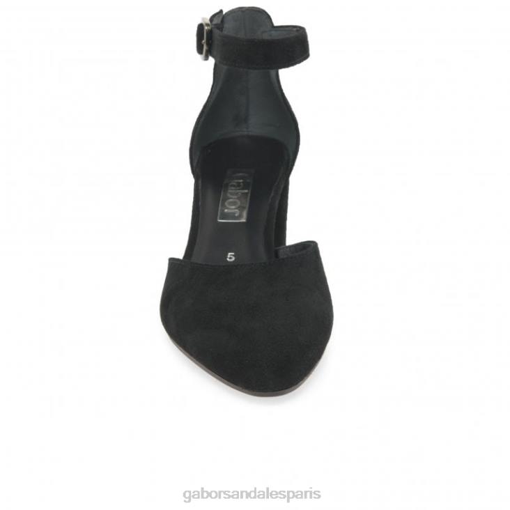 femmes Gabor Suède noir chaussures de gala ouvertes chaussure 4LHL39