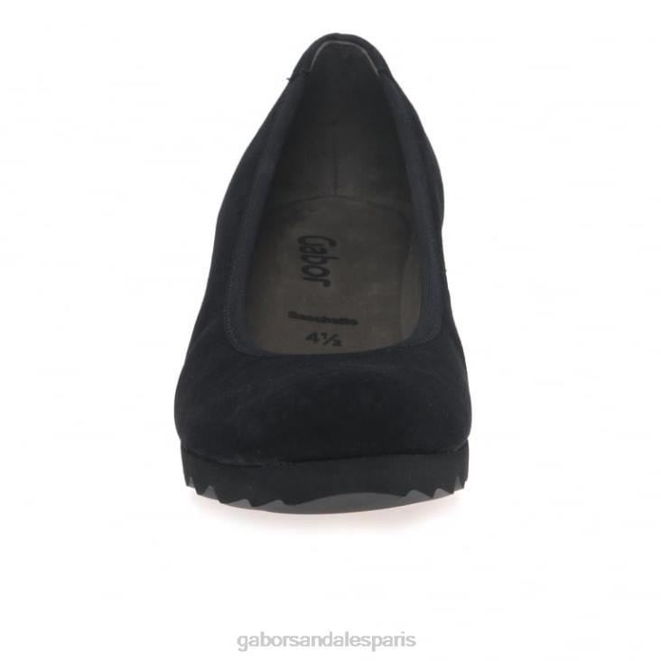 femmes Gabor Suède noir demander des escarpins compensés modernes chaussure 4LHL61