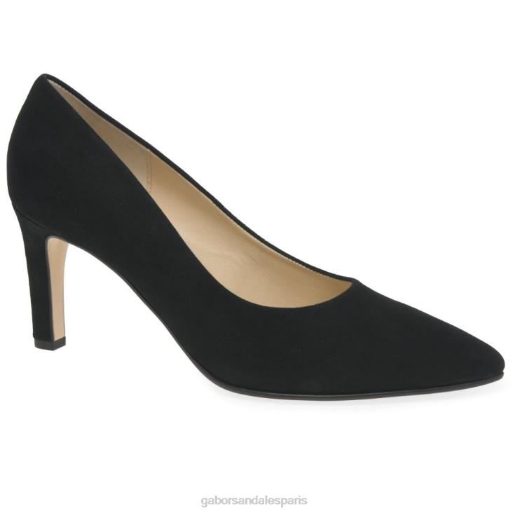 femmes Gabor Suède noir escarpins danois chaussure 4LHL55