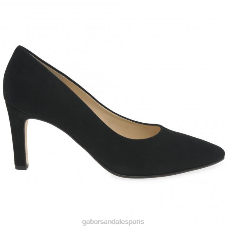femmes Gabor Suède noir escarpins danois chaussure 4LHL55