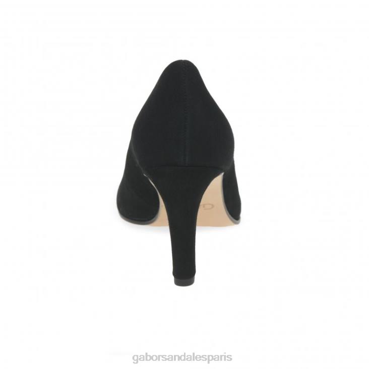 femmes Gabor Suède noir escarpins danois chaussure 4LHL55