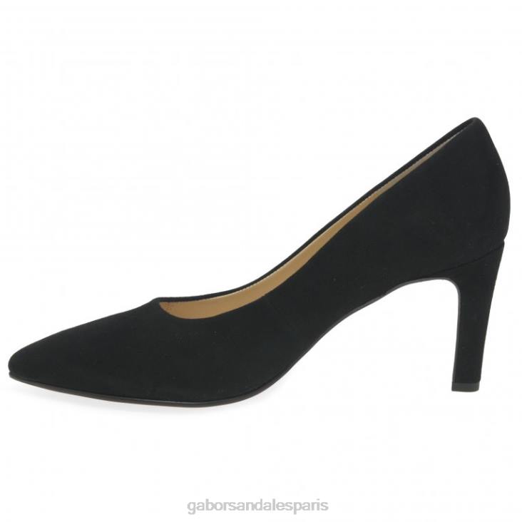femmes Gabor Suède noir escarpins danois chaussure 4LHL55