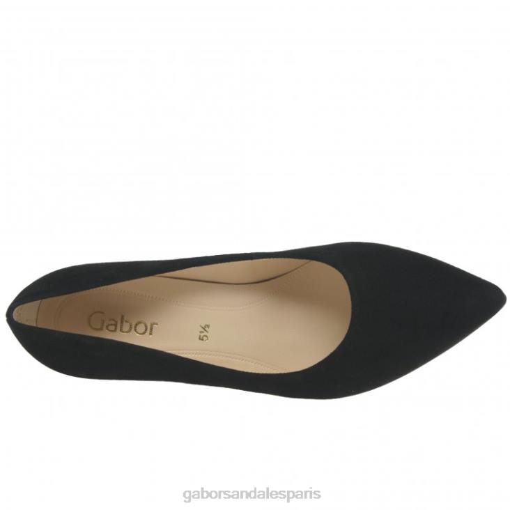 femmes Gabor Suède noir escarpins danois chaussure 4LHL55