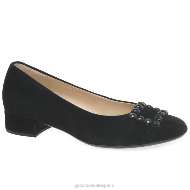 femmes Gabor Suède noir escarpins diablo chaussure 4LHL318