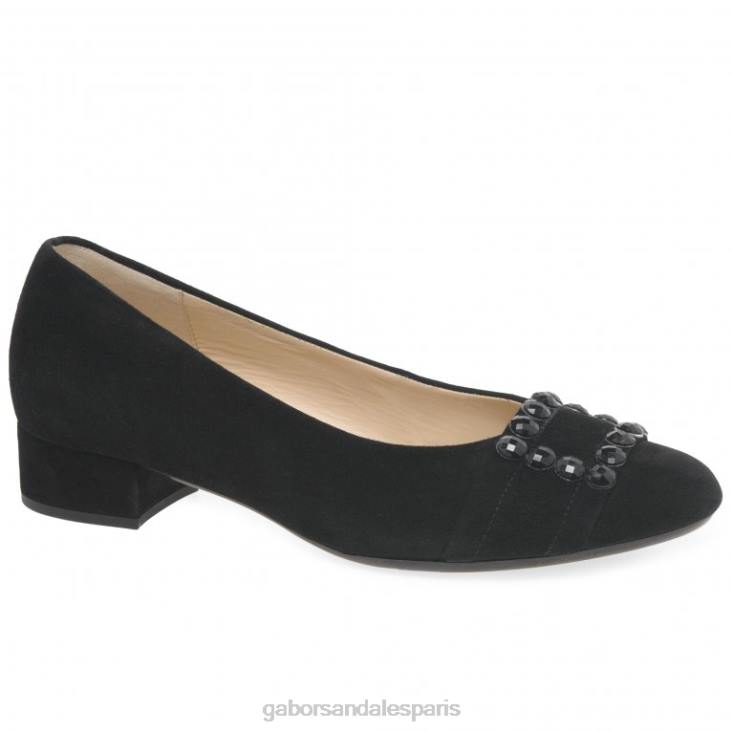 femmes Gabor Suède noir escarpins diablo chaussure 4LHL318