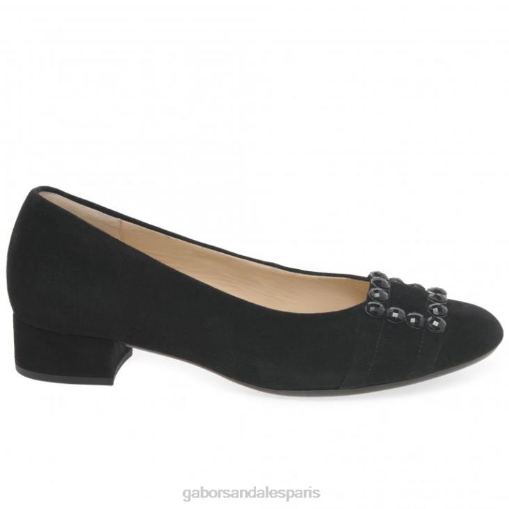 femmes Gabor Suède noir escarpins diablo chaussure 4LHL318