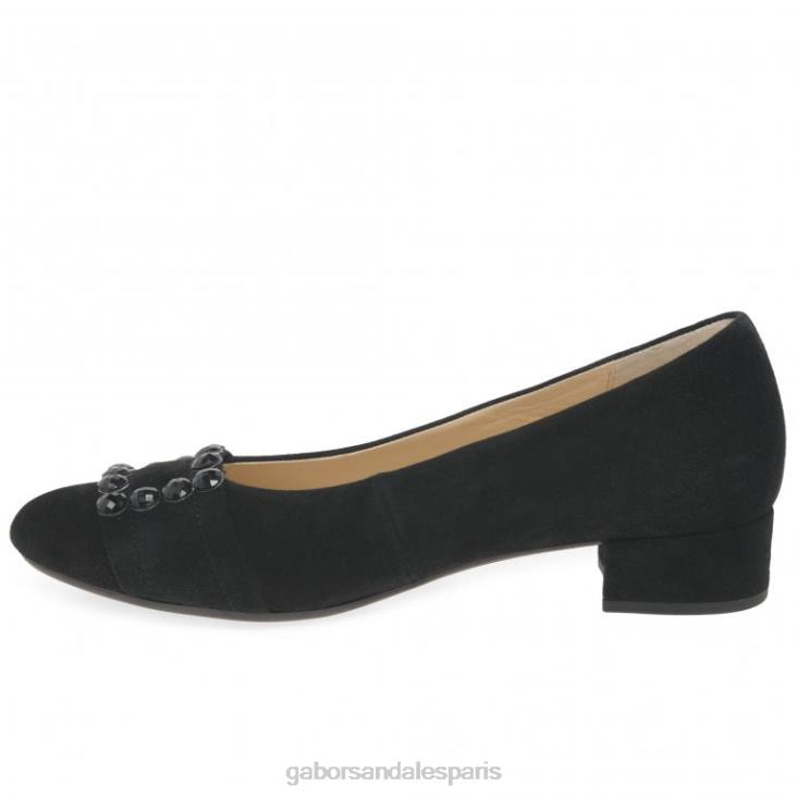 femmes Gabor Suède noir escarpins diablo chaussure 4LHL318