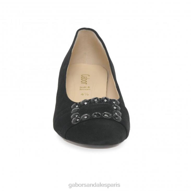 femmes Gabor Suède noir escarpins diablo chaussure 4LHL318