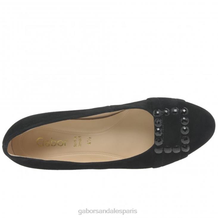 femmes Gabor Suède noir escarpins diablo chaussure 4LHL318
