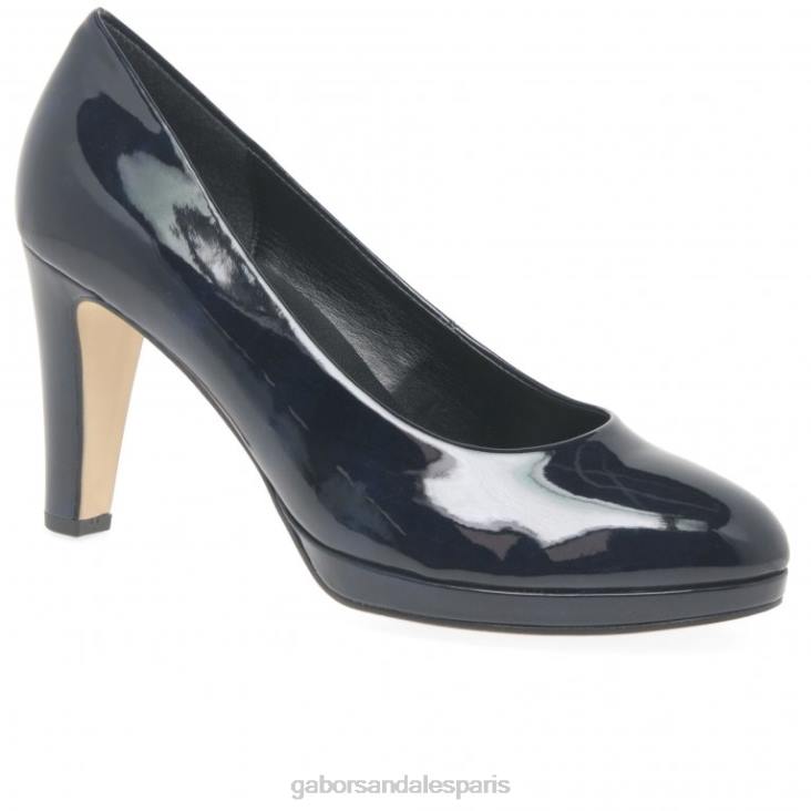 femmes Gabor brevet marin salut tec splendides escarpins à talons hauts chaussure 4LHL58