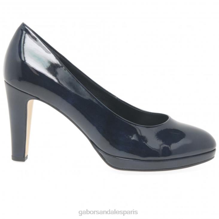 femmes Gabor brevet marin salut tec splendides escarpins à talons hauts chaussure 4LHL58