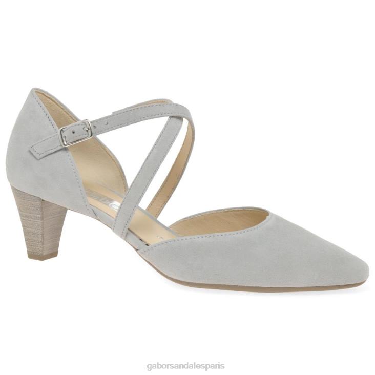 femmes Gabor daim gris clair Callow - escarpins modernes à brides croisées chaussure 4LHL29