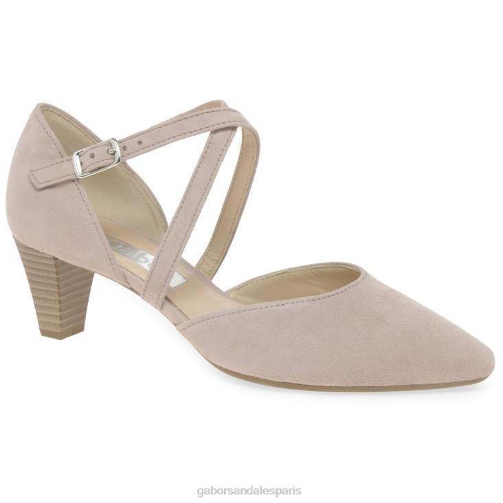 femmes Gabor daim rose antique SS22 Callow - escarpins modernes à brides croisées chaussure 4LHL28