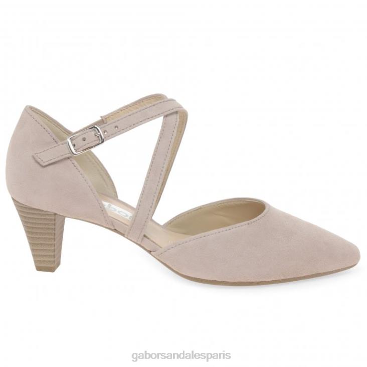 femmes Gabor daim rose antique SS22 Callow - escarpins modernes à brides croisées chaussure 4LHL28