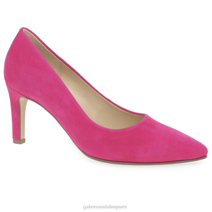 femmes Gabor daim rose escarpins danois chaussure 4LHL53