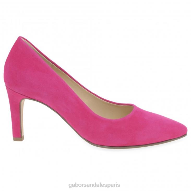 femmes Gabor daim rose escarpins danois chaussure 4LHL53