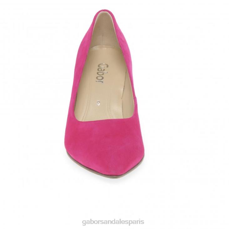 femmes Gabor daim rose escarpins danois chaussure 4LHL53