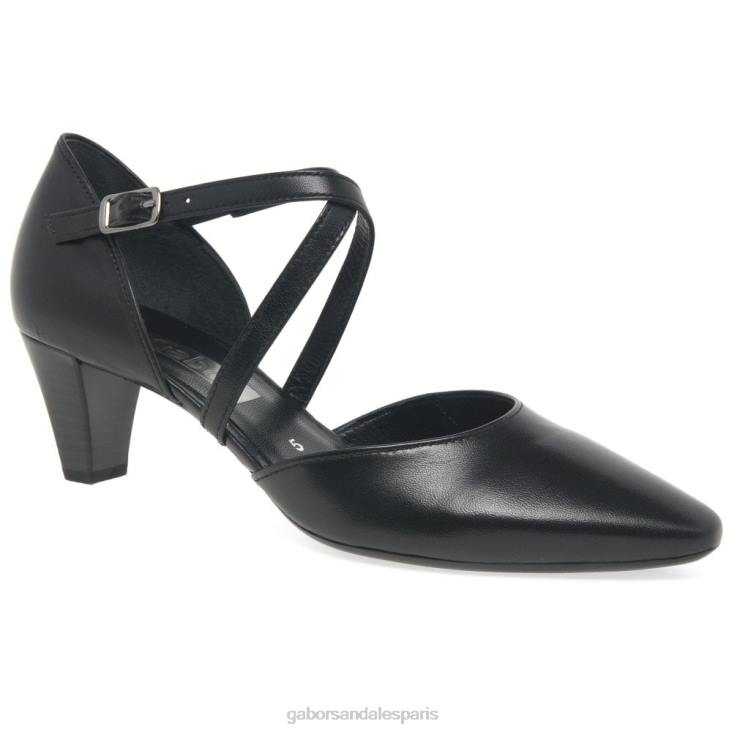 femmes Gabor noir Callow - escarpins modernes à brides croisées chaussure 4LHL30