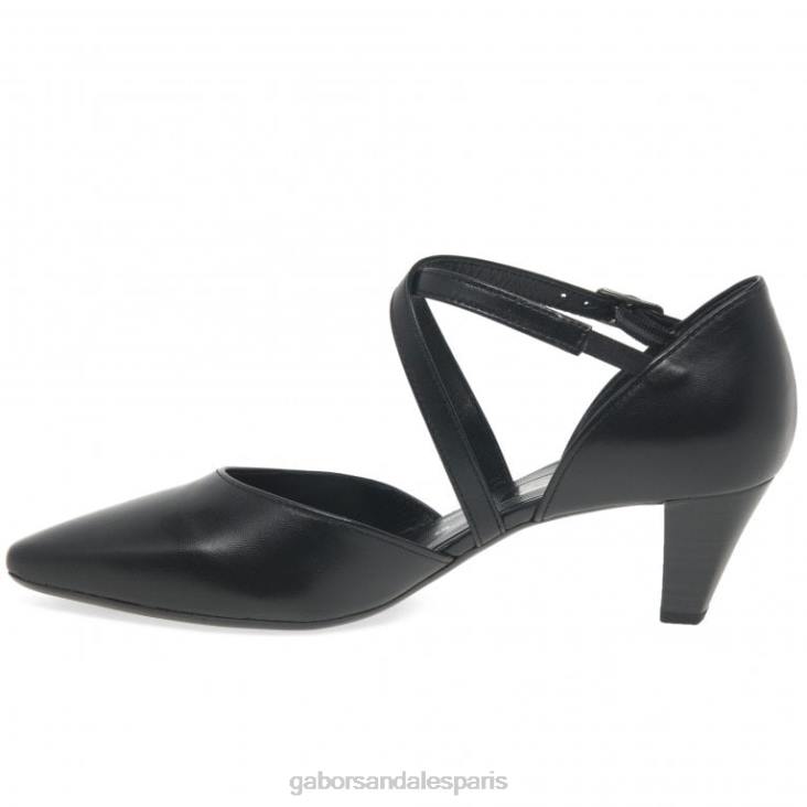 femmes Gabor noir Callow - escarpins modernes à brides croisées chaussure 4LHL30
