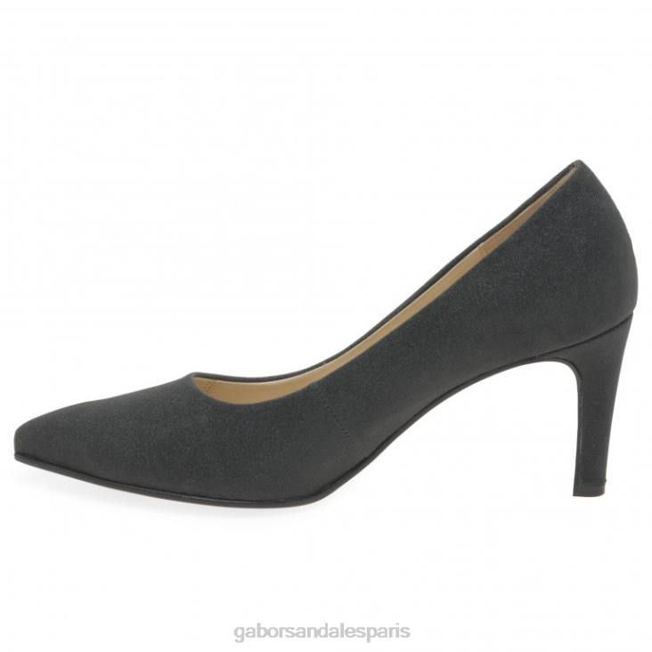 femmes Gabor noir pailleté ht escarpins danois chaussure 4LHL54