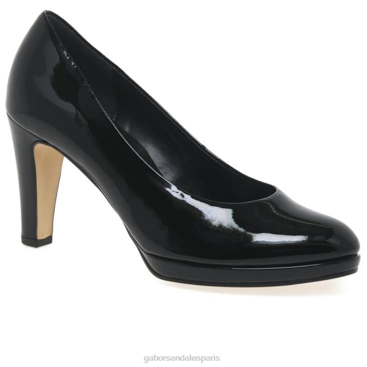 femmes Gabor noir splendides escarpins à talons hauts chaussure 4LHL59