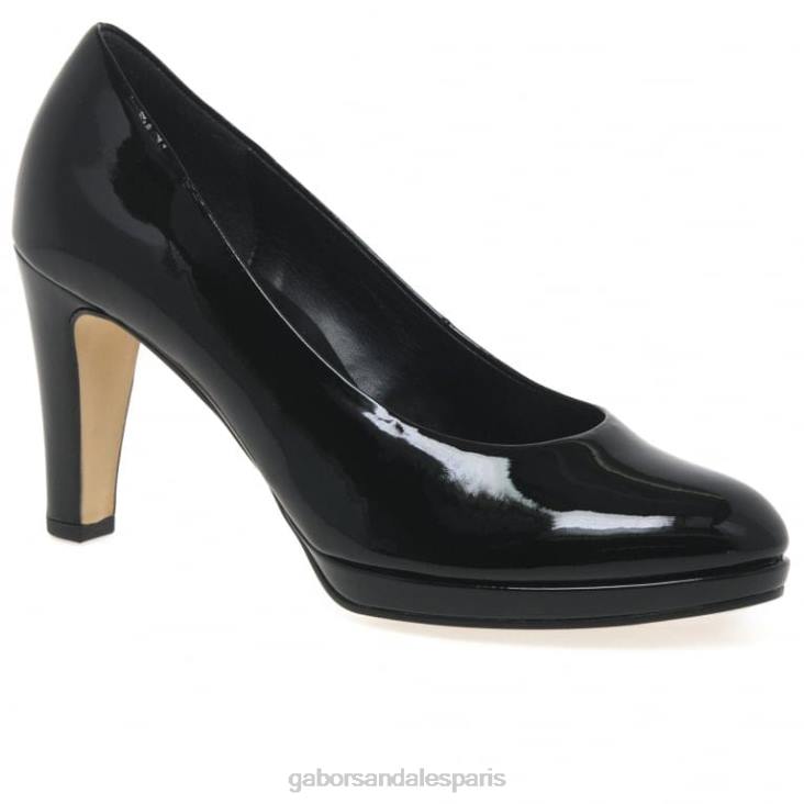 femmes Gabor noir splendides escarpins à talons hauts chaussure 4LHL59