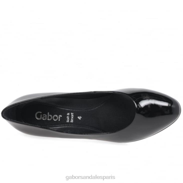 femmes Gabor noir splendides escarpins à talons hauts chaussure 4LHL59