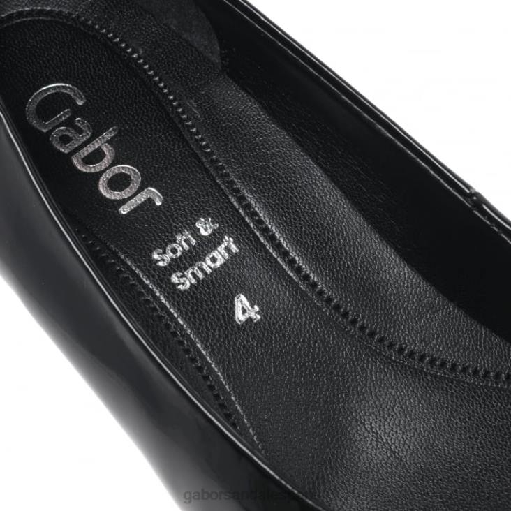femmes Gabor noir splendides escarpins à talons hauts chaussure 4LHL59