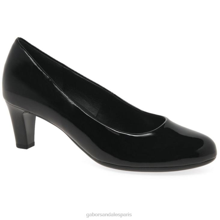 femmes Gabor noir vernis hi-tec escarpins nesta ii chaussure 4LHL317