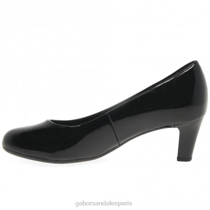 femmes Gabor noir vernis hi-tec escarpins nesta ii chaussure 4LHL317