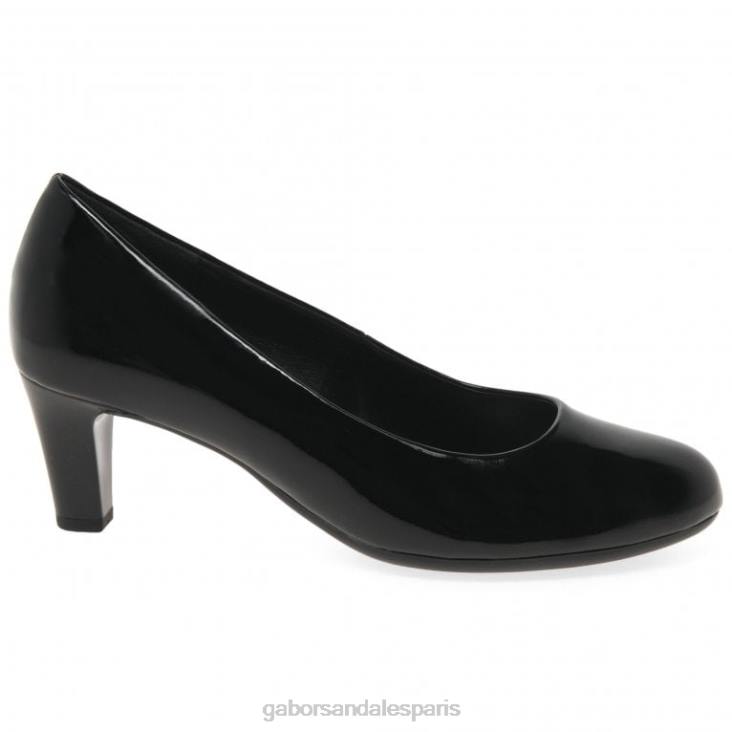 femmes Gabor noir vernis hi-tec escarpins nesta ii chaussure 4LHL317