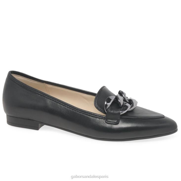 femmes Gabor Cuir noir mocassins carol chaussure 4LHL97