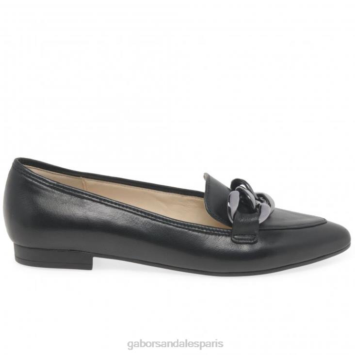 femmes Gabor Cuir noir mocassins carol chaussure 4LHL97