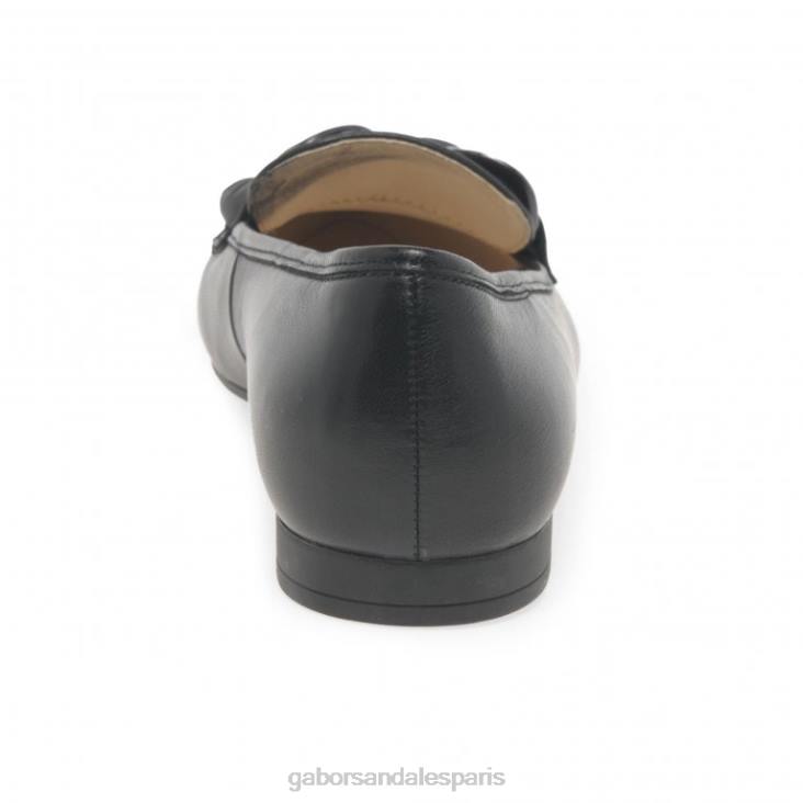 femmes Gabor Cuir noir mocassins carol chaussure 4LHL97