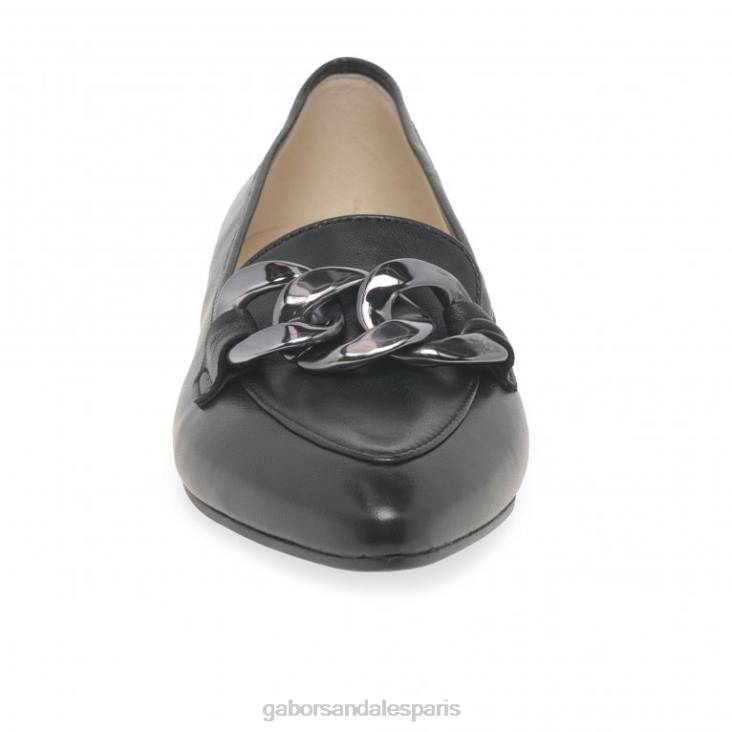 femmes Gabor Cuir noir mocassins carol chaussure 4LHL97