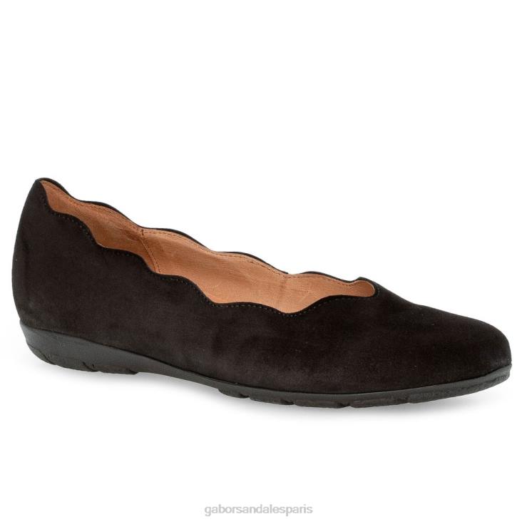 femmes Gabor Suède noir résister aux chaussures chaussure 4LHL112