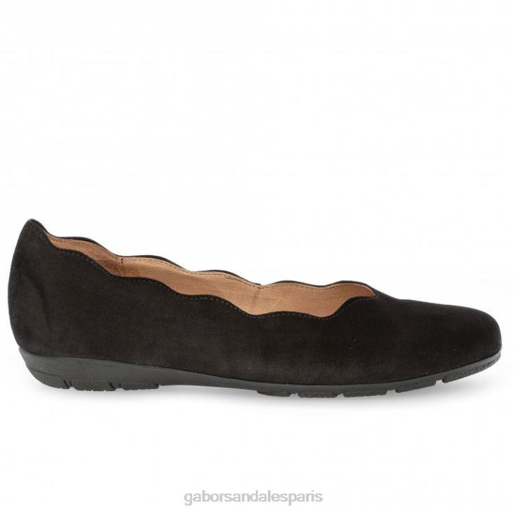 femmes Gabor Suède noir résister aux chaussures chaussure 4LHL112